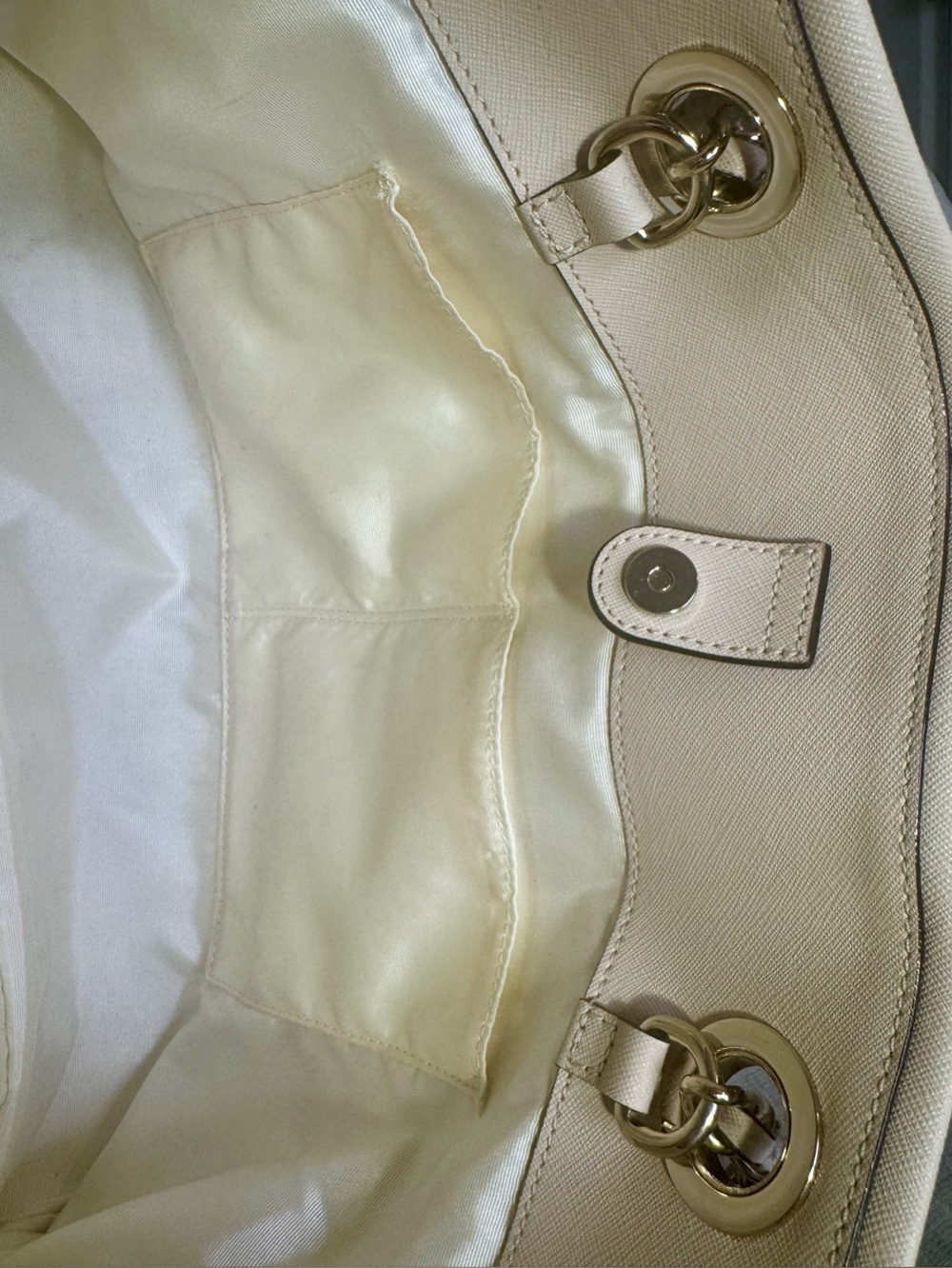 Kate Spade Light Beige Laser-Cut Maryanne Shoulder Bag with Tassel - Picture 9 of 14